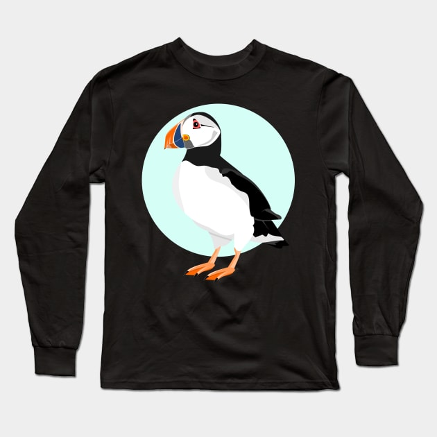 Puffin Long Sleeve T-Shirt by mailboxdisco